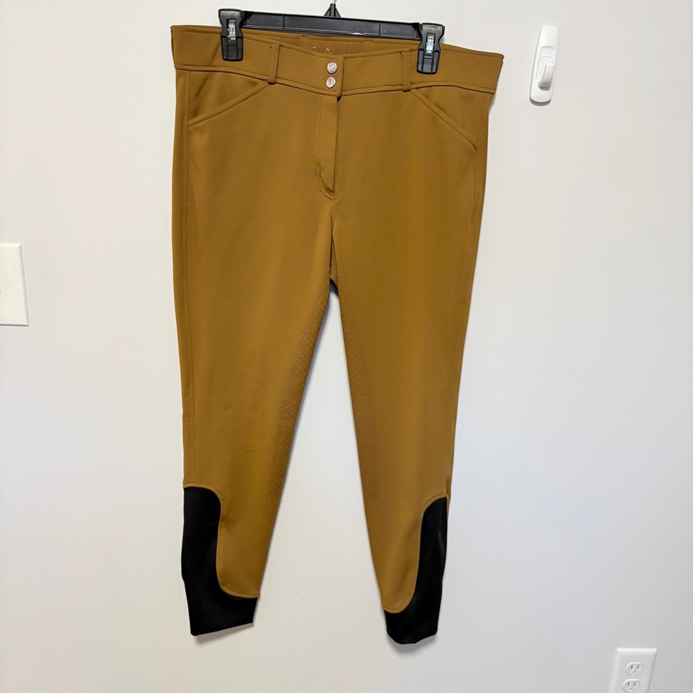 Dover Saddlery Equestrian Riding Breeches Women brown size 32 Silicone Full Seat